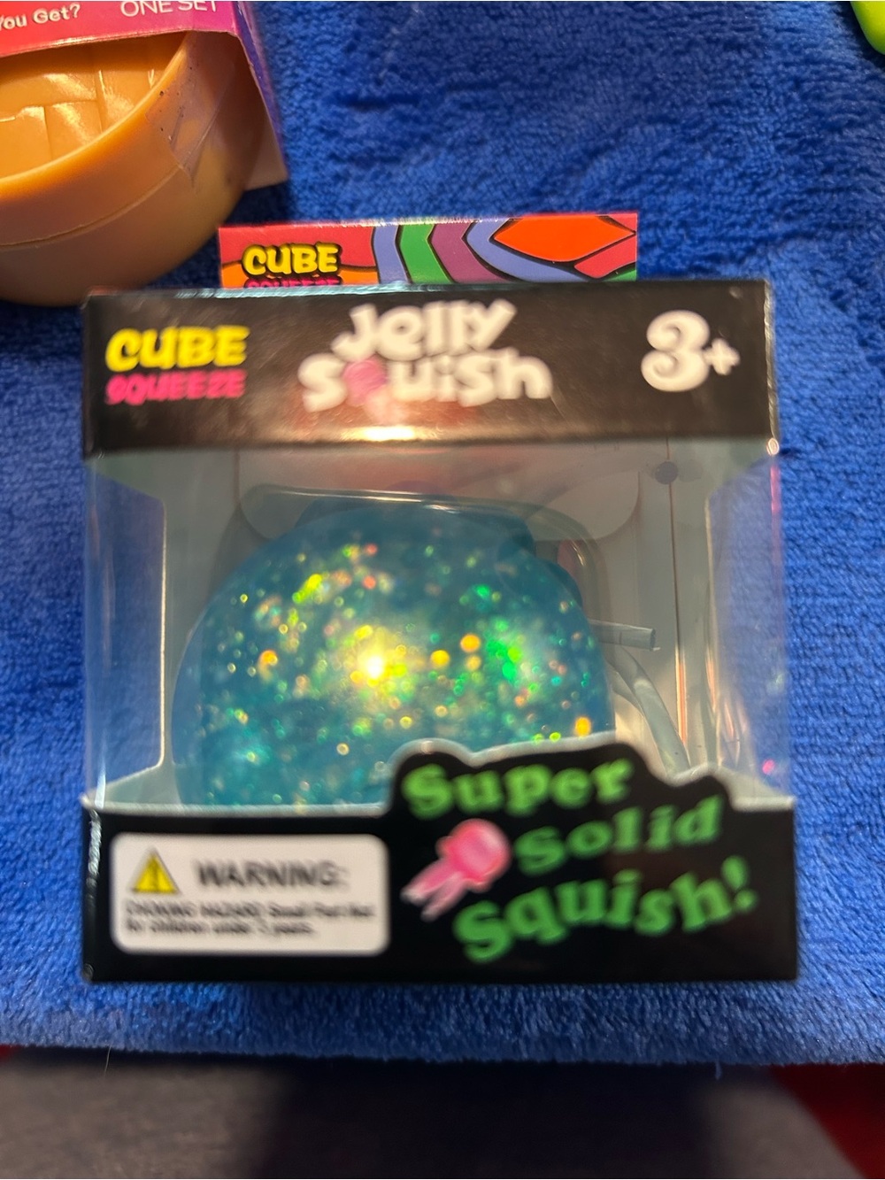 Blue Glitter Jelly Squish Squeeze Toy - Kids Toys